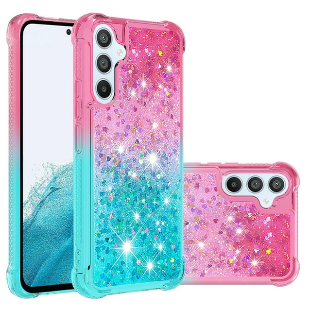 Funda para Samsung Galaxy A54 5G Transparente con Brillos Carcasa Protectora Antigolpes con Glitter Brillante