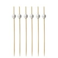 thumbnail image 2 of 100 Pcs 12 cm Cocktail Picks Creative Handmade Round Beads Appetizer Picks Fruit Toothpicks Party Supplies (Silver), 2 of 8