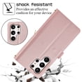 thumbnail image 4 of SaniMore for Samsung Galaxy S22 Ultra Buisness Case, Zipper Purse [Card Holders] Magnetic Clasp Kickstand Wrist/Crossbody Chain Lanyard PU Leather Wear-resistant Protective Wallet Shell, Rosegold, 4 of 11