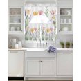 thumbnail image 3 of Pink Yellow Spring Floral Swag Curtains for Living Room/Bedroom Windows, Watercolor Summer Botanical Kitchen Curtains and Valances Set 36 Inch Length, Light Filtering Swags Valance Curtain Panels, 3 of 5