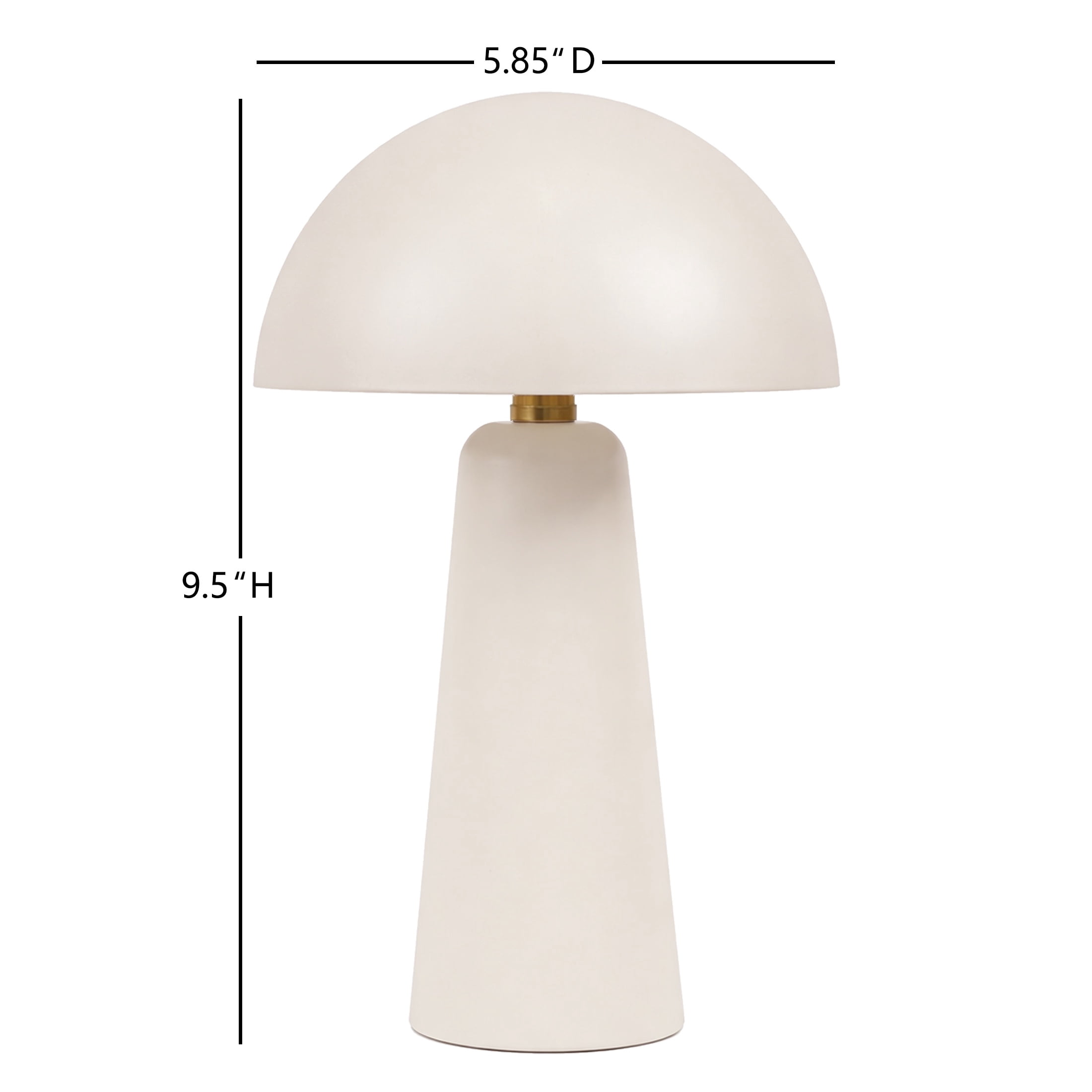 Better Homes & Gardens 9.5" White Dome Rechargeable LED Portable Lamp with Dimmable Touch Sensor