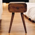 thumbnail image 2 of Small Chestnut Nightstand with Drawer | Discreet Bedroom Storage | Solid Mango Wood Hand - crafted | Suits Small Bedrooms Well, 2 of 6