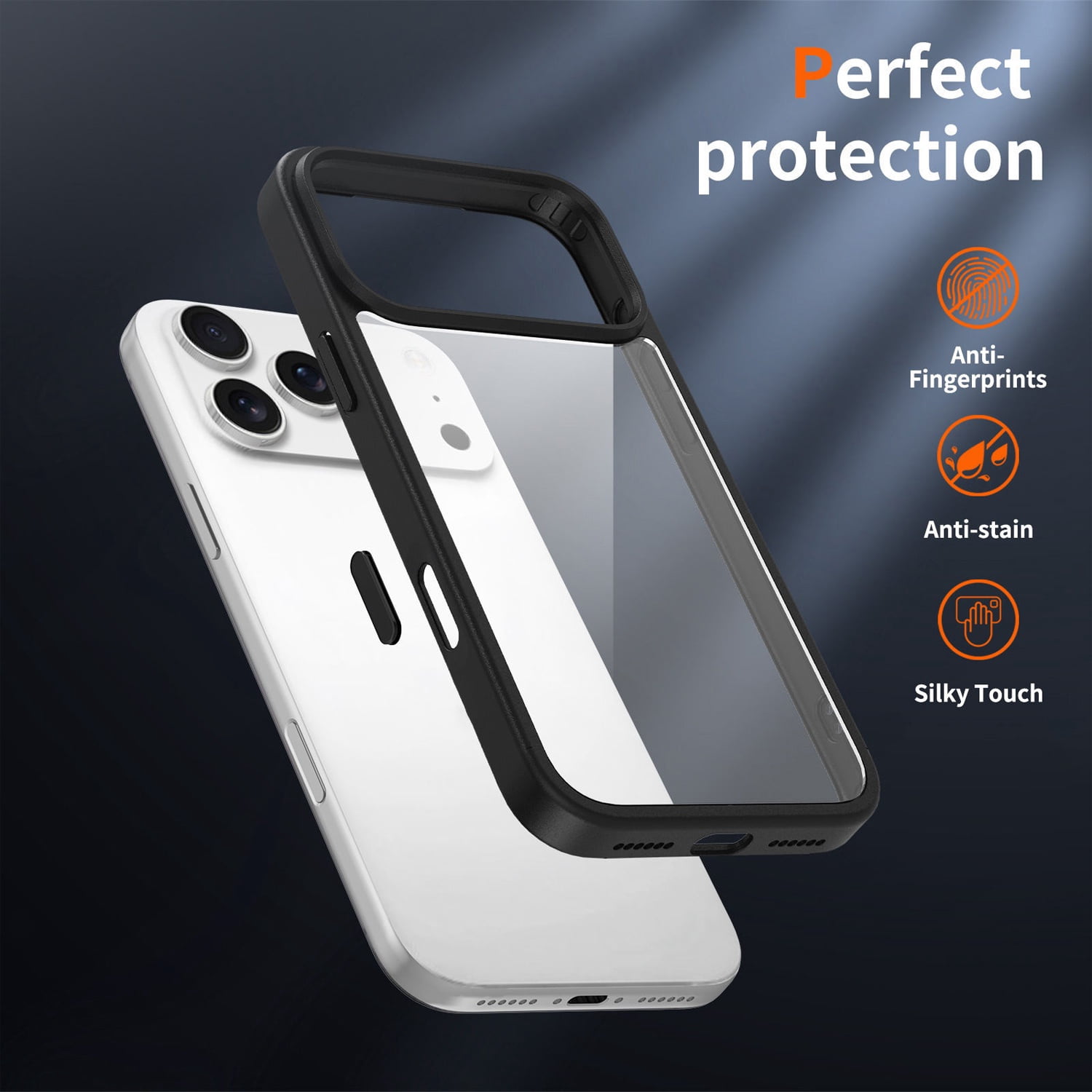 Strong Hybrid Case with Air Cushion Technology for iPhone 17 Pro Max - Black