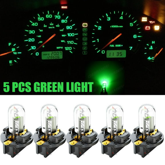 CHUSYYRAY 5PCS T10 COB LED Bulbs Kit, GREEN, for 98-02 Honda Accord Speedometers