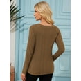 thumbnail image 5 of JYLFC Women Casual Long Sleeve Crew Neck Pullover Basic Sweaters Khaki XL, 5 of 7
