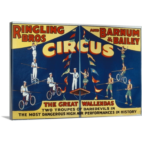 Great BIG Canvas | "Poster advertising the 'Ringling Bros. and Barnum" Canvas Wall Art - 36x24