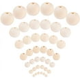 thumbnail image 5 of 670pcs Wood Beads 7 Size Unfinished Wood Ball Natural Wooden Bead Loose Spacer Beads, 5 of 9