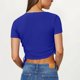 thumbnail image 5 of Tops de Trabajo de las Mujeres, Nueva Camiseta Casual de Cuello Redondo de Manga Corta con Cordón de Color Sólido para Diario Y Viajes, 5 of 8