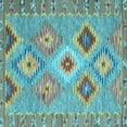 thumbnail image 1 of Ahgly Company Indoor Square Southwestern Light Blue Country Area Rugs, 8' Square, 1 of 4