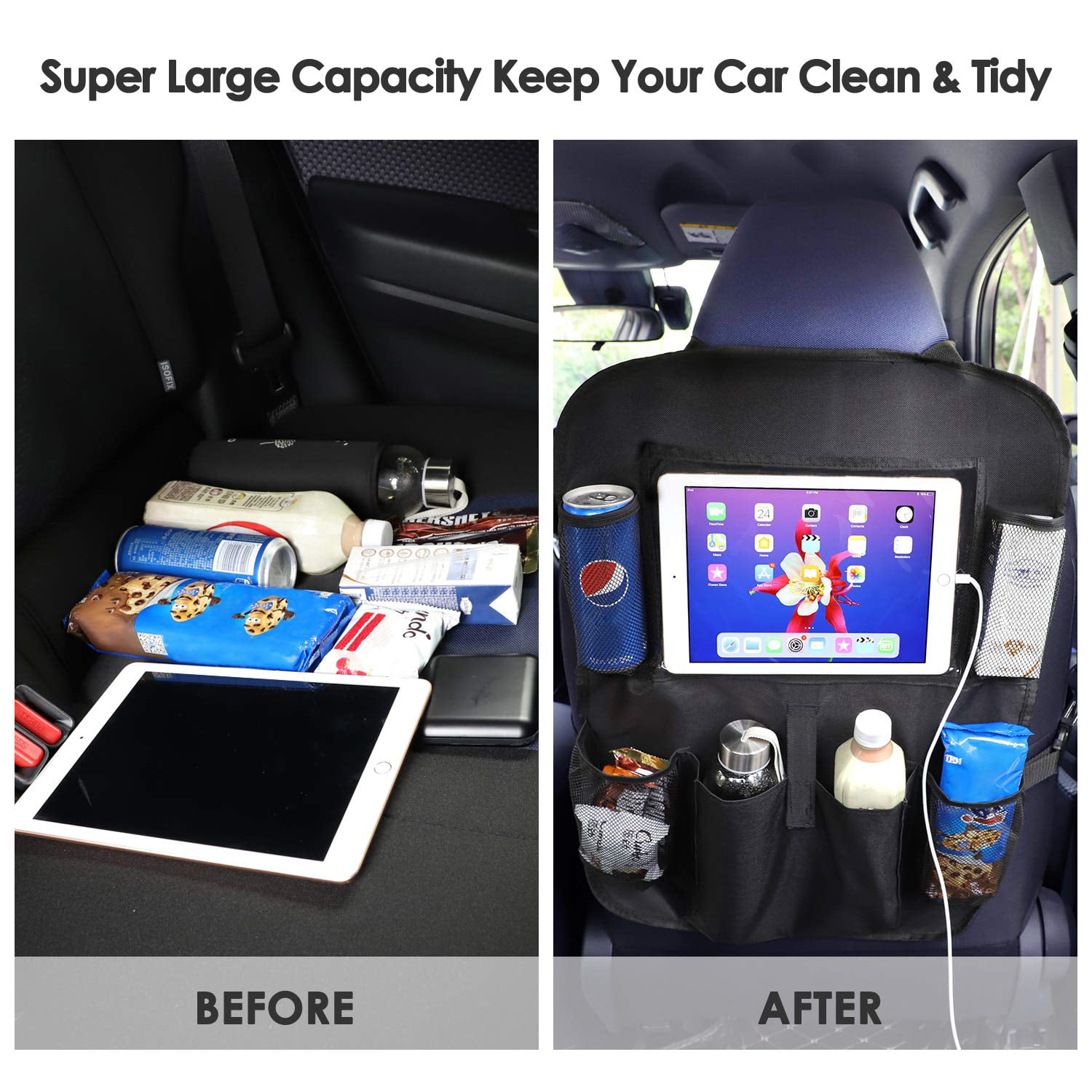 2pack Auto Car Seat Back Multi-Pocket Storage Bag Organizer Holder Accessory NY 