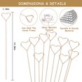thumbnail image 2 of KIMOBER 30 soportes para tarjetas de metal con diseño floral de 13,4 pulgadas, diseño de corazón dorado, clips para notas fotográficas, soporte para tarjetas de regalo para arreglos florales, bodas y, 2 of 5