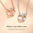 thumbnail image 2 of Noria S925 Accesorios de plata esterlina Joyas de circón de nicho de lujo ligero Collar de pareja Mobius para mujer Combinación completa, 2 of 5