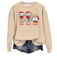 thumbnail image 1 of WEAIXIMIUNG Sweatshirts Courts pour Femmes Plus Femmes Décontracté Col Rond Noël Verre Neige Chapeau de Noël Imprimé Hoodie, 1 of 3