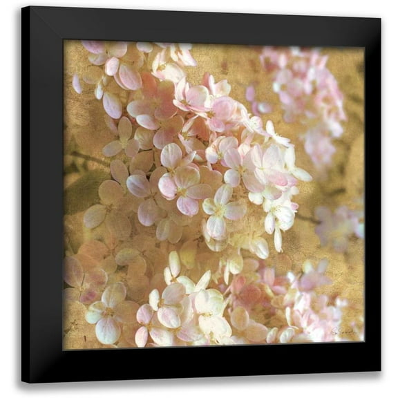 Schlabach, Sue 12x12 Black Modern Framed Museum Art Print Titled - Gilded Hydrangea I