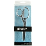 Gingher Knife Edge Bent Trimmers- 7 Stainless Steel, Sewing Scissors, Fabric & Denim - Silver