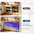 thumbnail image 4 of Purple Ombre Coastal Cabinet Curtain 32"Wx55"L,Dustproof Pantry Door Curtain W/ Self Adhesive Tape,Summer Nautical Beach Ocean Seaside Tall Storage Cover Privacy Drape for Bathroom Kitchen, 4 of 9
