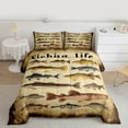 thumbnail image 2 of Feelyou Cartoon Pike Fish Bedding Comforter Set for Teens, Hunting and Fishing Twin Comforter Sets, Rustic Farmhouse Life Reversible Bedding Set, Lightweight Room Decor, 2-Piece, 2 of 8