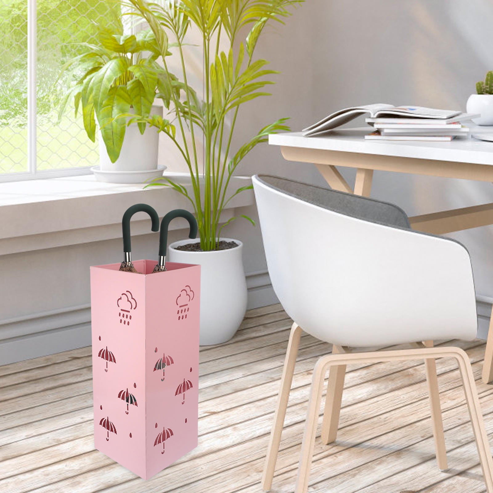 MLINS  Umbrella Storage Bucket Deck Clamp Holder for Entryway Pink