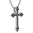 thumbnail image 2 of Dazzlingrock Collection Round Black Diamond Cross Pendant for Women with 18 Inch Silver Chain (0.25 ctw, Color Black, Clarity Opaque) in 14K White Gold, 2 of 4