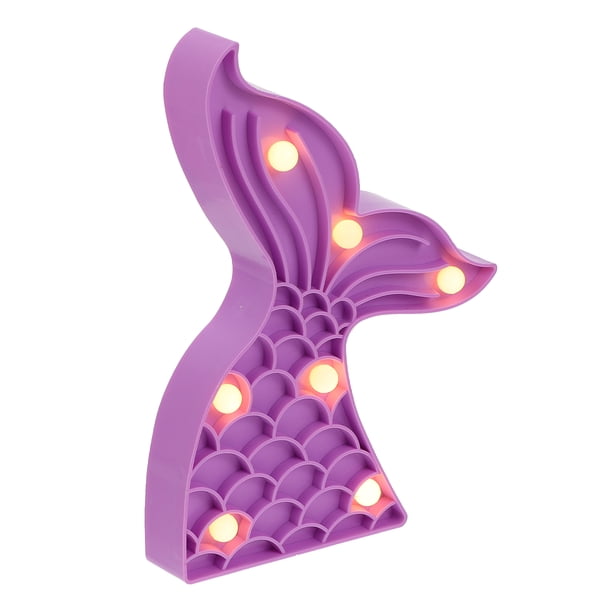 BRIGHTFUFU Sirena Tail Night Light Mermaid Party Supplies Night Light (Sin batería)