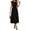 Black, variant on Womens Spring Dresses Asymmetrical Neck Short Sleeve Pleated Swing Knit Midi Dress Business Casual