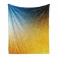 thumbnail image 1 of Yellow and Blue Soft Flannel Fleece Blanket, Abstract Polygon Style Fractal Gradient Geometric Background Art, Cozy Plush for Indoor and Outdoor Use, 70" x 90", Slate Blue Marigold, by Ambesonne, 1 of 6