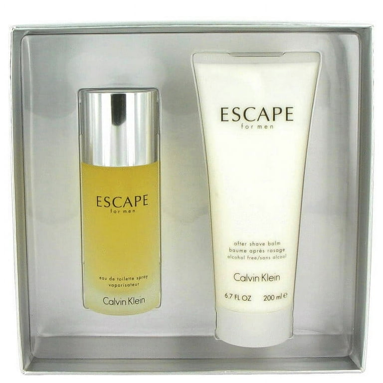Escape 2 Pc. Gift Set ( Eau De Toilette Spray 3.4 Oz / 100 Ml + Aftershave  Balm 6.7 Oz / 200 Ml ) for Men by Calvin Klein