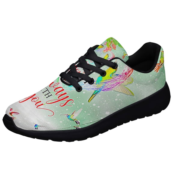 I Am Always With You Green Hummingbird Shoes Sneakers Black Size 3.5