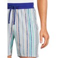 thumbnail image 3 of No Boundaries Men's Drawstring Lounge Shorts, Striped Print Casual Bottoms, Sizes S-XL, 3 of 5