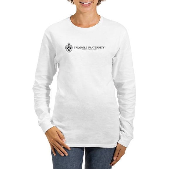 CafePress - Triangle Coat Of Arms Wordmark Long Sleeve T Shirt - Women's Long Sleeve Graphic Casual T-Shirt