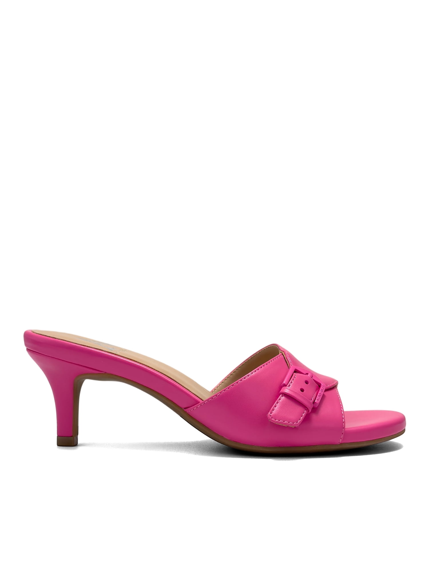 Aerosoles Women's Nea Kitten Heel Buckle Sandal Mules