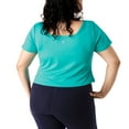 thumbnail image 2 of Rainbeau Curves Square Neck Activewear T-Shirt, Women's Plus, 2 of 2