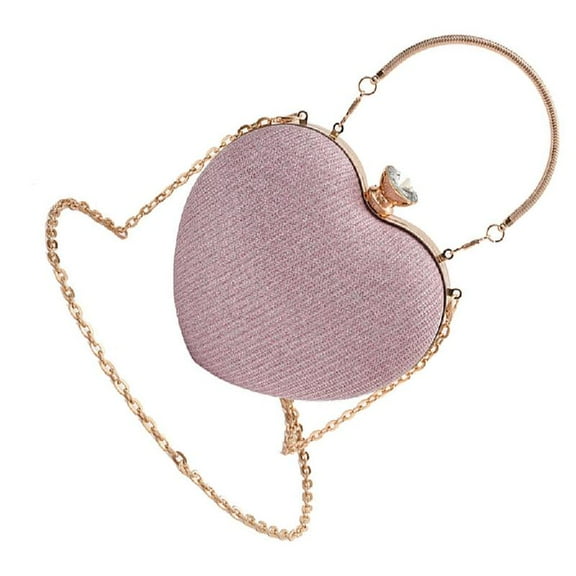 Necvior Women Evening Bag Chain Strap Shoulder Crossbody Bag Heart Shaped Evening Clutch Bag Stylish Clutch Handbag for Party