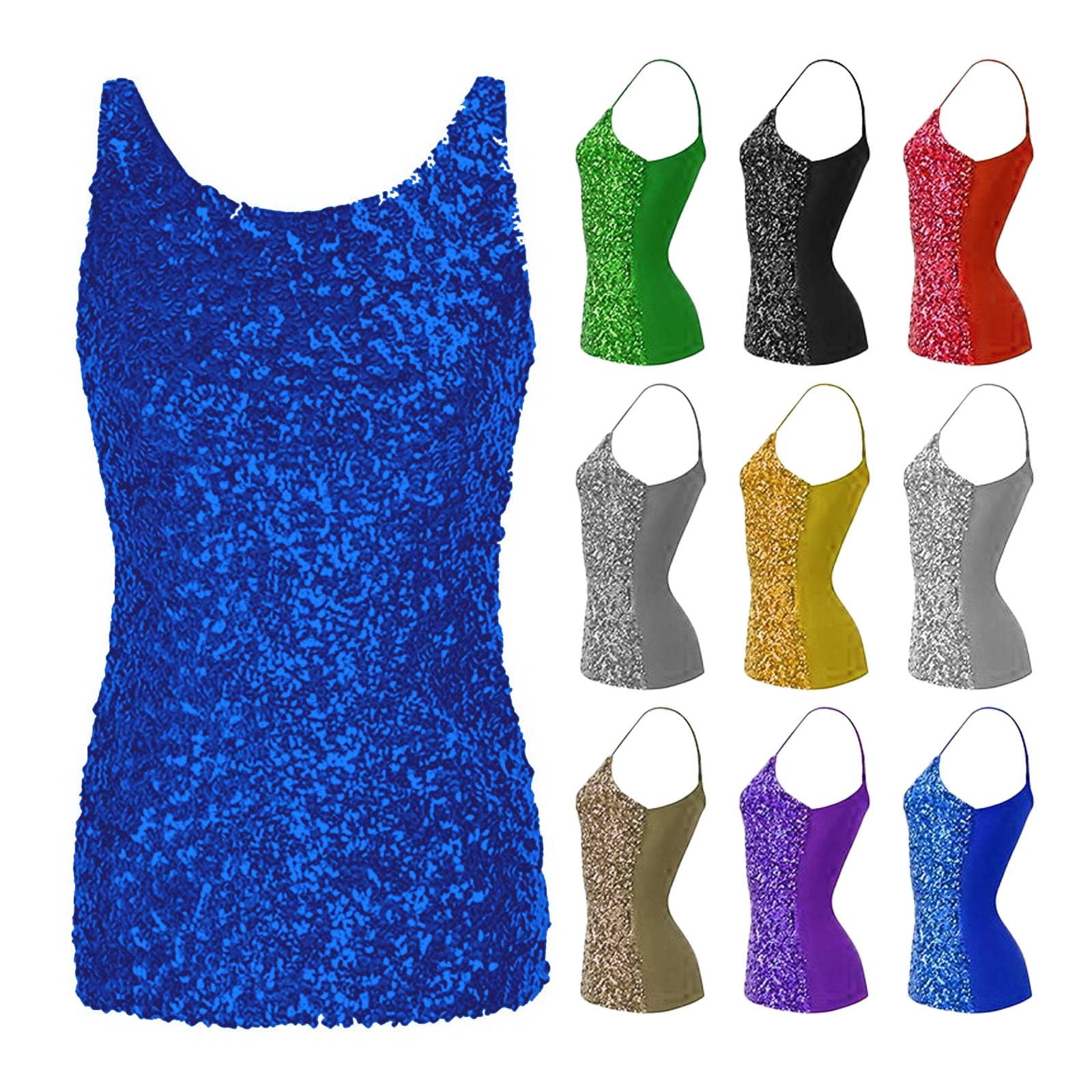 Women's Tanks & Camis Women Clearance Women's Sequin Tops