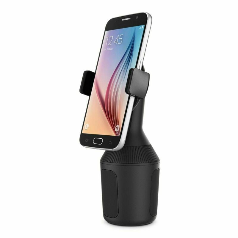 Solid Cup Holder Phone Mount for Car Truck with Quick Extension Long Arm Fast Swivel Adjustable Height 360 Rotatable Compatible with All Cell Phone iPhone