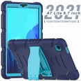 thumbnail image 5 of Dteck Case for Samsung Galaxy Tab A7 Lite 2021 8.7 inch SM-T225/T220, Hybrid Rugged Heavy Duty 3 in 1 TPU + PC Combo 3 Layer Shockproof Protective Cover Case with Kickstand -#1 Navyblue/Blue, 5 of 8