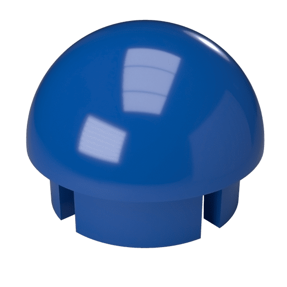 FORMUFIT F114BEC-BL-10 PVC Internal Ball End Cap, Furniture Grade, 1-1/4" Size, Blue , 10-Pack