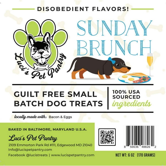 Sunday Brunch "Bacon & Egg Breakfast Biscuits" Dog & Puppy Treats! 6 oz. Treat Bag of Yummy Goodness!