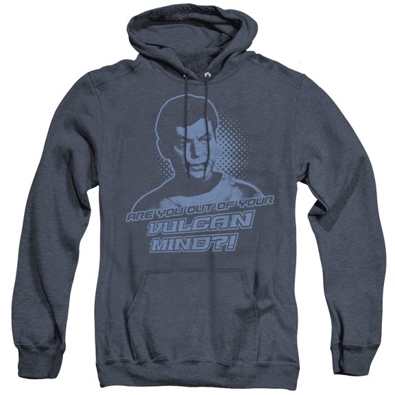 St Original Vulcan Mind Adult Heather Hoodie Sweatshirt Navy