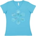 thumbnail image 3 of Inktastic Icy Blue Winter Snowflake Women's V-Neck T-Shirt, 3 of 5