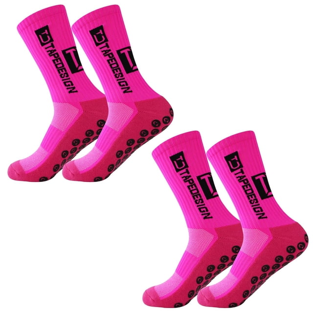 Pares de Calcetas SpotPink 2Pares Rosa 6-12.5US TapeDesign Calcetines Tubo Medio Algodón.