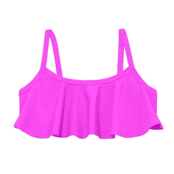 Girls UPF 50  Flounce Bikini Top | Deep Purple