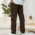 thumbnail image 7 of Muscularfit Carpenter Summer Pants Men Work Brown Slacks Cargo Full Baggy High Waisted Wide-Leg Pants Men,XXL, 7 of 7