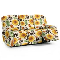 Xoenoiee Sunflower Paw Maple Leaves Print Stretch Recliner Slipcovers Sofa Cover 8-Piece Lazy Boy Chair Covers Furniture Protector Recliner Chair Cover with Storage Pocket for Living Room