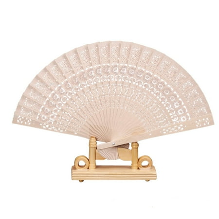 

Follure Carved Folding Wedding Hand Party Outdoor for Fans Wooden Fan Fans Portable House Fan