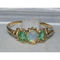 thumbnail image 3 of LBG British Made Solid 14k Yellow Gold ring with Natural Opal & Emerald Womens Engagement Ring - 33 size options - Size 9.75, 3 of 6