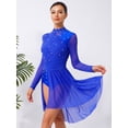 thumbnail image 4 of CHICTRY Robe de Danse Lyrique pour Femme, Froncée, Dos Nu, Robes de Patinage Artistique, Robe de Danse Moderne, Bleu Royal, G, 4 of 7