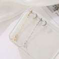 thumbnail image 3 of NUZYZ 2Pcs/Set Earring Moon Star Chain Rhinestone Alloy Ear Stud for Women, 3 of 8