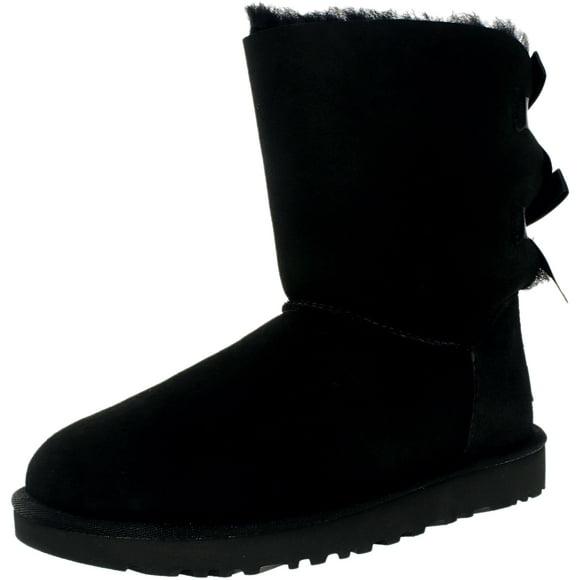 Ugg Women's Bailey Bow II Black Ankle-High Suede Boot - 7M