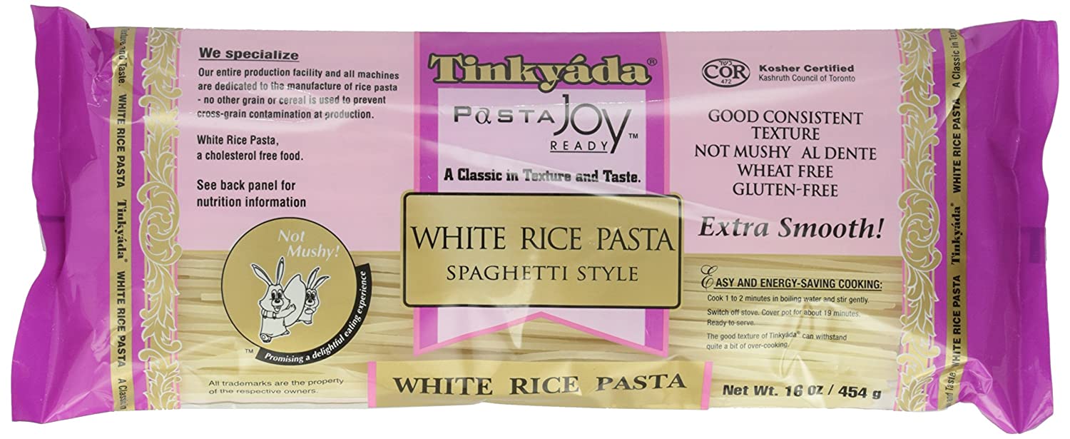 Tinkyada White Rice Pasta Spaghetti Style Gluten Free 16 oz Pack of 4